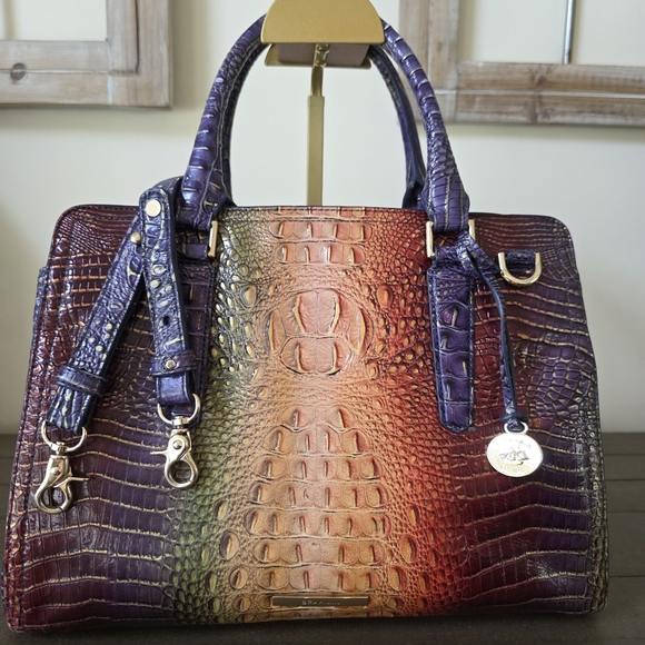Brahmin Mini Asher Tote- Wallet In Mojave Vineyard Exclusive Embossed Leather - Picture 4 of 16